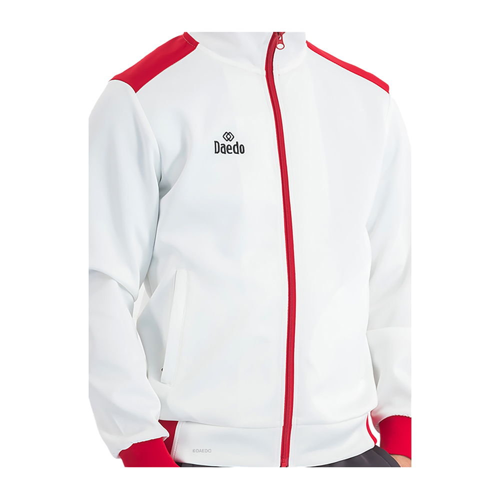 Daedo Slim Fit Tracksuit Hvid/Rød & Grå - Billede 3