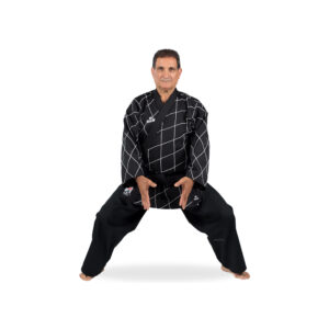 Hapkido Dobok Rhombus Black Embroidery