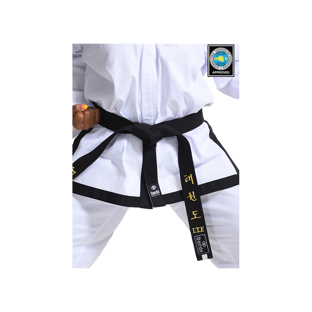 ITF Dobok Black Belt Ribbed - Billede 3