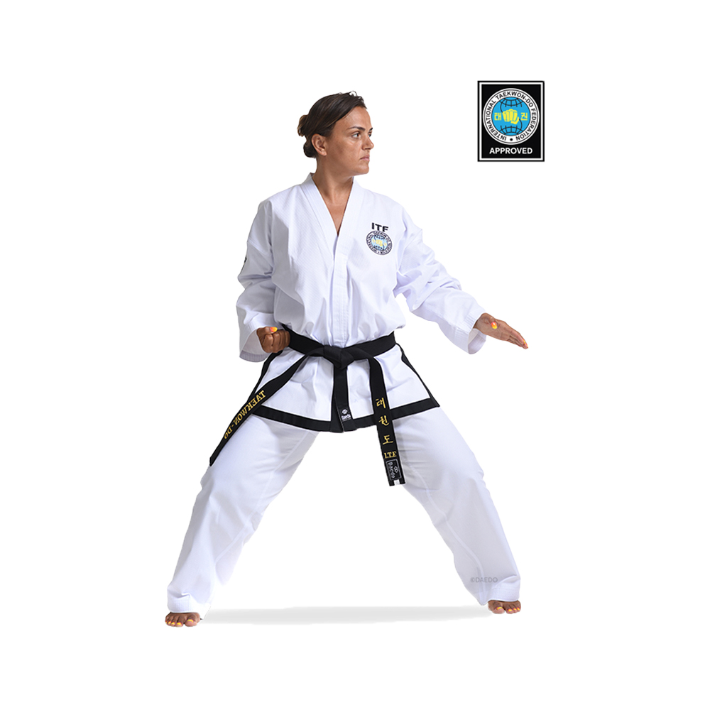 ITF Dobok Black Belt Ribbed